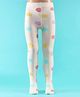 Mustang Full Length Cotton Footed Tights with Circle Design - Off White