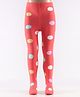 Mustang Full Length Cotton Footed Tights with Circle Design - Coral