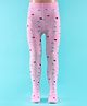 Mustang Full Length Cotton Footed Tights with Floral Design - Light Pink