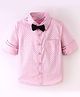 Mark & Mia Full Sleeves Polka Dot Printed Party Shirt With Bow and Pocket Detailing - Pink