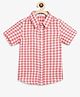 Campana 100% Cotton Half Sleeves Checks Shirt - Red White