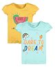 Plum Tree Pack Of 2 Short Sleeves Watermelon & Dare To Dream Foil Printed Tees - Yellow Blue