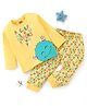 Babyhug Full Sleeves Cotton Night Suit Alphabet Print- Yellow