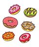 FunBlast Donut themed Fridge Magnet Sticker Set - Pack of 6 Pcs