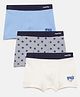 Mackly Set Of 3 Star & Space Printed Boxer Briefs - Grey & Blue