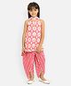 Nauti Nati Pure Cotton Sleeveless Ethnic Motif Printed  Kurti & Dhoti Pants With Dupatta - Red