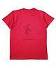 Snowflakes Half Sleeves Elephant  Printed Tee  - Red