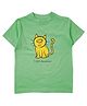 Snowflakes Half Sleeves I Am Awesome  Big Cat Printed Tee - Sea Green