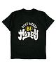 Snowflakes Half Sleeves Be Happy Printed Tee - Bottle Green