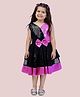 Bella Moda Sleeveless Sequin Embellished & Bow Detailed Colour Blocked Layered Dress - Magenta Pink