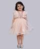 Bella Moda Sleeveless Sequin Bodice Embellished & Frill Detailed Fit & Flare Dress - Peach