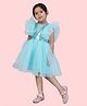 Bella Moda Sleeveless Sequin Bodice Embellished & Frill Detailed Fit & Flare Dress - Blue