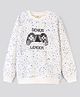 Primo Gino 100% Cotton Knit Full Sleeves Sweatshirt with Colour Splash & Joystick Print - Off White & Blue