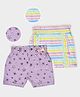 Mi Arcus Baby Girl Cotton Start & Stripe Prints Shorts Pack of 2 Multi Colour