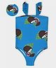 Mi Arcus Baby Girl Sleeveless Coconut Shell Printed V Cut Swimsuit Blue