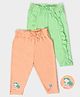 Mi Arcus Baby Girl Cotton Full Length Mermaid Print & Frilled Pajamas Pack of 2 Peach & Green