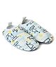 Mi Arcus Sea Life Theme Sea Waves & Ships Printed Swim Booties - White