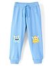 Babyhug Cotton Knit Full Length Lounge Pants Monster Print - Blue