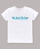 KAVEE 100% Pure Cotton Biowashed  Half Sleeves Sky High Printed Tee -White