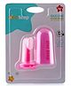 1st Step Silicone Finger Brush With Drying Rack - Pink