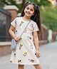 Nap Chief Cotton Knit Disney Mickey & Friends Featuring Featuring Half Sleeves Characters Printed Dress - Off White