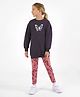 Primo Gino 100% Cotton Winter Wear Set with Butterfly Print - Black & Pink