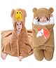 Brandonn Combo of Wearable Hooded Baby Swaddle Blankets Pack of 2  - Beige