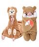 Brandonn Combo of Wearable Hooded Baby Swaddle Blankets Pack of 2  - Beige