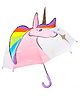 Fiddlerz Umbrella for Kids 100% Waterproof Lightweight Stylish 3D Unicorn Manual Umbrella Pack of 1- White