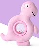 Bonfino Plush Dino Rattle | Non-Toxic Soft Animal for Newborn Babies | Development Toy for Infants 0-24 Months | Sound Toy | Best Birthday Gift for Kids - Pink