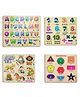 BitFeex Kids Fort Pre Nursery Educational Jigsaw Puzzles Adults Kids Learning Toys ABCD Alphabet Number Animals Shape & Colors Puzzle Toy 4 Set Wooden Puzzle - 53 Pieces