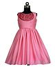 HEYKIDOO Sleeveless Floral Embroidered Satin Party Dress - Pink