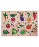 BitFeex Wooden Board Peg Vegetable Puzzle - Multicolour
