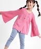Babyhug Knit Full Sleeves Solid Color Shrug - Dark Pink