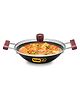Hawkins Hard Anodised Deep Fry Pan Kadai with 2 Short Handles and Glass Lid Black - 2000 ml