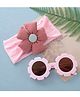 Babyhug Free Size Headband With Flower Applique & Sunglasses - Pink
