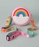Babyhug Sling Bag  with Rainbow Print  -  Pink