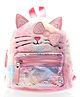 Babyhug Fashion Backpack With Kitty Face Design & Bow - Mulitcolor