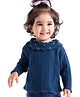 Babyoye Eco-Conscious 100% Cotton Knit Full Sleeves Solid Color Pullover Sweater - Navy Blue