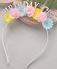 Pine Kids Free Size Birthday Girl Hair Band with Flowers - Multicolor