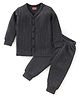 Babyhug Cotton Full Sleeves Thermal Vest & Legging Set Solid Colour - Dark Grey