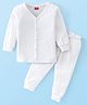 Babyhug Full Sleeves Thermal Vest & Legging Set Solid Colour - Offwhite