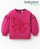 Babyoye Eco Conscious 100% Cotton Full Sleeves Sweat Shirts with Butterfly Applique-  Cherries