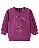 Babyoye Brushed Fleece Eco Conscious 100% Cotton Full Sleeves Sweatshirt With Text Print - Magenta & Purple