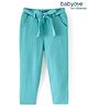 Babyoye Eco Conscious 100% Cotton Full Length Solid Lounge Pant With Belt- Blue