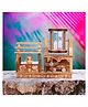 Chocozone Wooden Music Box with Teddy Bear Pen Stand - Brown