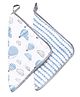 Masilo Organic Muslin 2 Piece Washcloths/Naplin For Baby's/kids Lightweight, absorbent and Fast drying Gentle enough for delicate skin, 0 to 1 Years- Hot Air Ballon - Blue