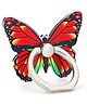 KolorFish Universal Painted Butterfly Mobile Phone Ring Holder Finger Ring Grip Stand 360 Rotation 180 Flip Kickstand Compatible with All Smartphones - Red
