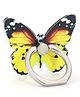 KolorFish Universal Painted Butterfly Mobile Phone Ring Holder Finger Ring Grip Stand 360° Rotation 180° Flip Kickstand Compatible with All Smartphones - Yellow
