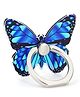 KolorFish Universal Painted Butterfly Mobile Phone Ring Holder Finger Ring Grip Stand 360° Rotation 180° Flip Kickstand Compatible with All Smartphones - Blue
